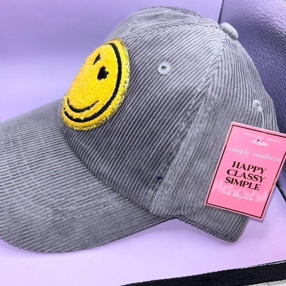 NWT Womens Simply Southern Corduroy Smokey Face Baseball Cap - Picture 3 of 4